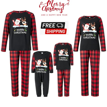 

ESASSALY Christmas Pajamas For Family Plaid