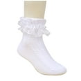 thumbnail image 2 of Vunhao Girls Crew Socks, Cute 3 Pack Cotton Fashion Kids Socks Clearance White Size S-XL, 2 of 3