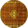 thumbnail image 1 of Ahgly Company Machine Washable Indoor Round Persian Yellow Traditional Area Rugs, 8' Round, 1 of 4