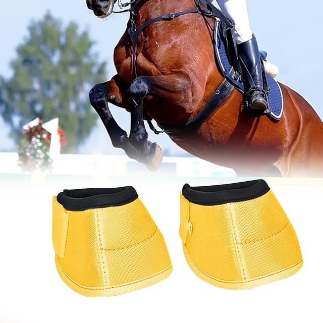 Botas de campana para caballos Botas protectoras para cascos 1680D Tela Oxford Flexible y resistente Anti Amarillo Sharpla Botas de campana de caballo