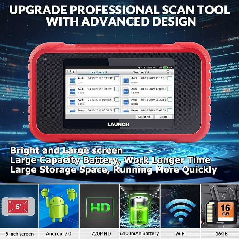 LAUNCH CRP129E OBD2 Scanner, ABS SRS Transmission Check Engine Light Code  Reader with Oil/EPB/TPMS/SAS/DPF/BMS/Throttle Reset & Injector Coding,  Battery Voltage Test, Lifetime Free Update 