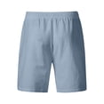 thumbnail image 4 of BRANROY Men's Casual Linen Blend Shorts Summer Fashion Sports Textured Soft Breathable Elastic Drawstring Relaxed Fit,Sky Blue L, 4 of 4