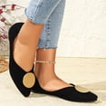 thumbnail image 5 of Miluxas Women’s Pointed Toe Ballet Flats, Gold Round Metal Accent Slip On Shoes, Soft Cushioned Casual office Dress Flats Black 7.5(41), 5 of 9