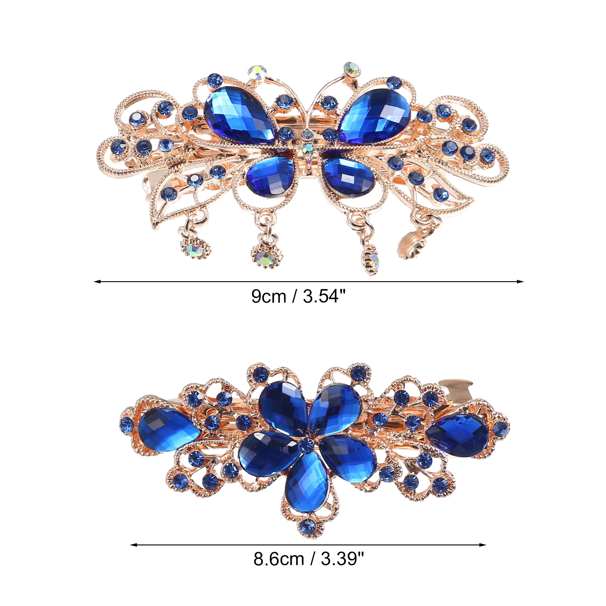 Unique Bargains 2 Pcs Sparkly Hairpin Hair Accessories Blue