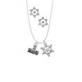 thumbnail image 2 of Delight Jewelry Silvertone 3-D ''Dream On'' Stamp Silver tone Snowflake Charm Necklace and Stud Earrings, 2 of 4