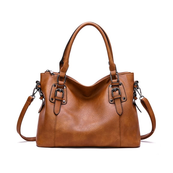 Vintage Purses and Handbags PU Leather Fashion Hobo Bag with Adjustable Shoulder Strap Ladies Hand Bag for Women Work Shopping Travel (Brown)