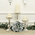 thumbnail image 2 of Efavormart Set of 3 Silver Mercury Glass Pillar Candle Holders - 7" | 8.5" | 10", 2 of 5