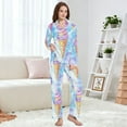 thumbnail image 4 of FORMRS Womens Pajama Set Long Sleeve Top and Pants with Pockets Soft Comfy Lounge Sleepwear, Sizes S-2XL, Watercolor Ice Cream Pattern, 4 of 7
