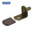 thumbnail image 3 of Shelf Support Pegs, 40 Pack 5mm L-Shaped Shelf Pin with Rubber Sleeve, Bronze Tone, 3 of 5