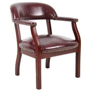 Angle View: Boss Office Products Burgundy Ivy League Executive Captains Chair