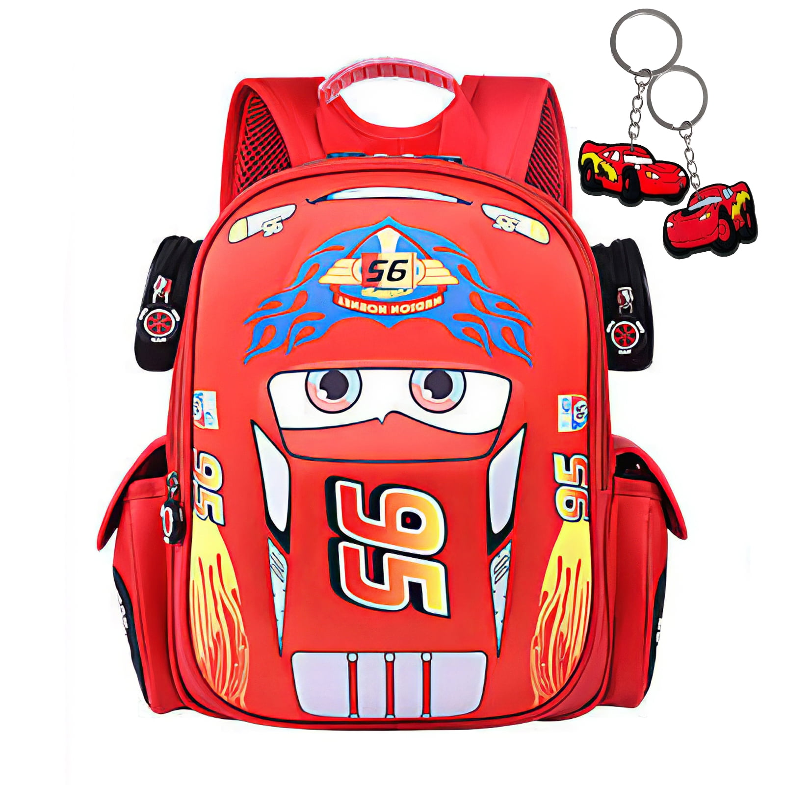 Kids Car Lightning McQueen Backpack, Novelty Cartoon Toddler Backpack Waterproof Schoolbag Cute Kindergarten #95 Racing Backpacks