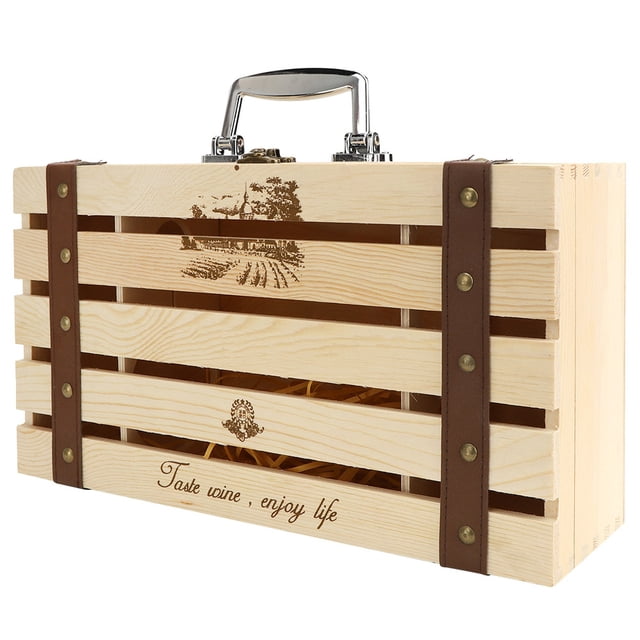 Wine Gift Box, 2 Bottles Capacity Elegant Odorless Wine Box For Storage