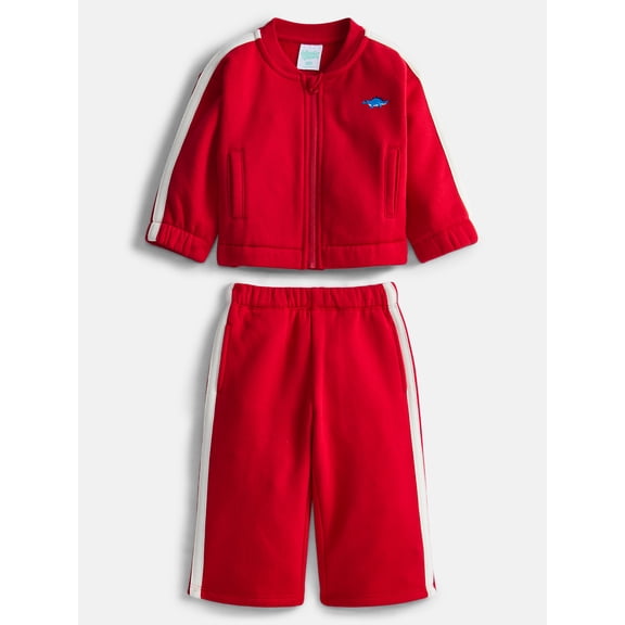 Wonder Nation Baby Boys Long Sleeve Full-Zip Tracksuit, 2 Piece, Sizes 0/3M-24M