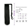 thumbnail image 3 of LELINTA Clip in Ponytail Hair Extensions Brown Curly Corn Wave Clip in Hair Pieces for Women Synthetic 20 Inch Long Natural Straight Ponytail Wrap Around Ponytail Black Hairpiece, 3 of 8