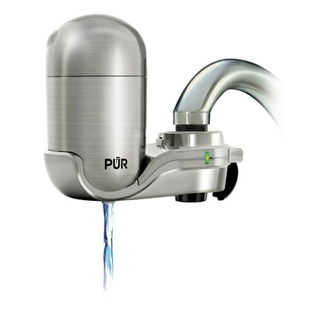 PUR Advanced Faucet Water Filter, Stainless Steel Finish, (Best Faucet Mount Water Filter System)