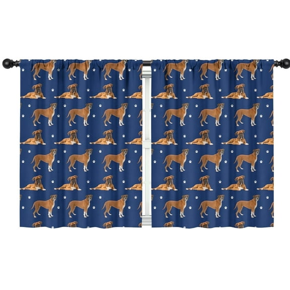Blackout Kids Curtains,Cute Boxe Childrens Insulated Curtains Set Of 2,Bedroom Essentials,Toddler Room Decor 42"x54"(106x137cm)