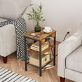 thumbnail image 6 of HOOBRO 15" 3-Tier End Table with USB Port Adjustable Shelves Living Room Bedroom Brown BF112BZ01, 6 of 8