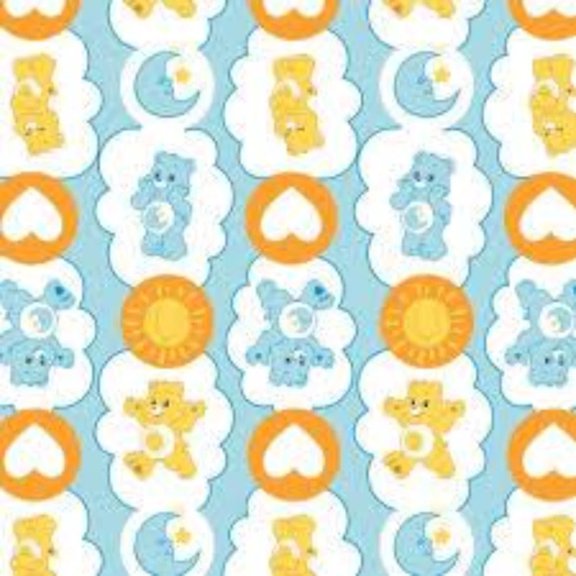 Handmade Valance, Curtain Panel, or Pillow Cover Care Bears Clouds