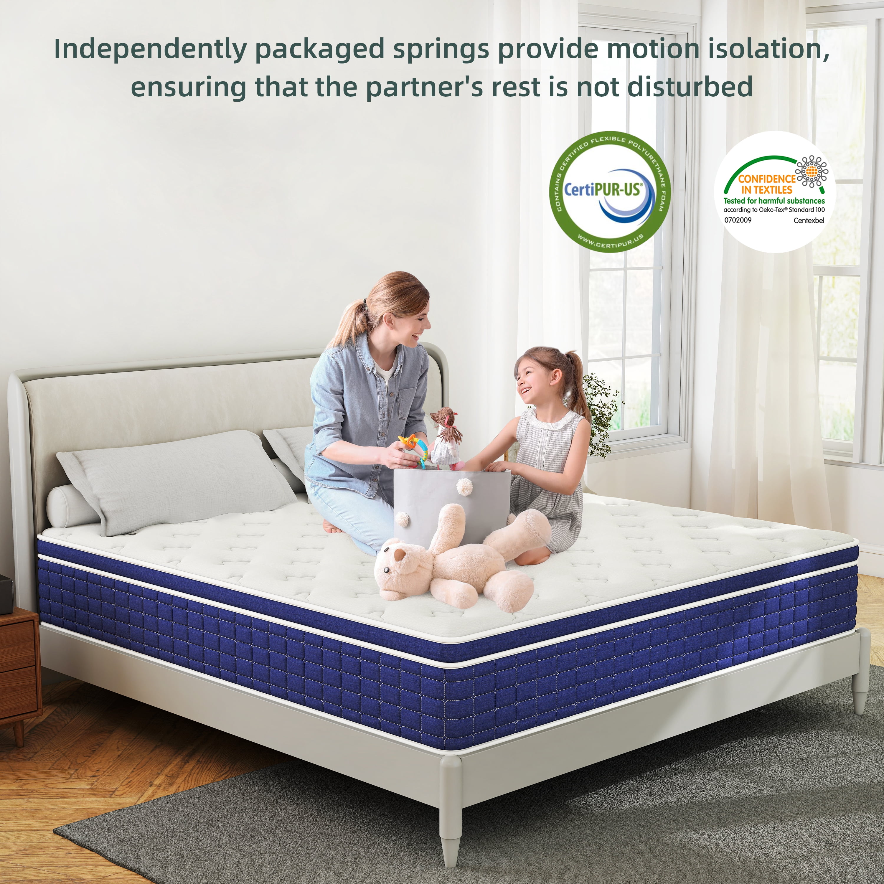 lemontalking 14 Inch Twin Mattress Gel Memory Foam Spring Hybrid Mattress In A Box