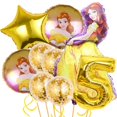 thumbnail image 3 of Juego de globos de aluminio para decoración de fiesta de cumpleaños con temática de La Bella y la Bestia, suministros para baby shower de princesas Disney Bella, 3 of 5