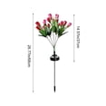 thumbnail image 3 of Solar-Powered Tulips Garden Light Outdoor Waterproof Ground Spike Decorative Lighting Plastic Energy-Saving Auto On Off Weatherproof Design Ground Stake 26.38x2.36Inch, 3 of 6