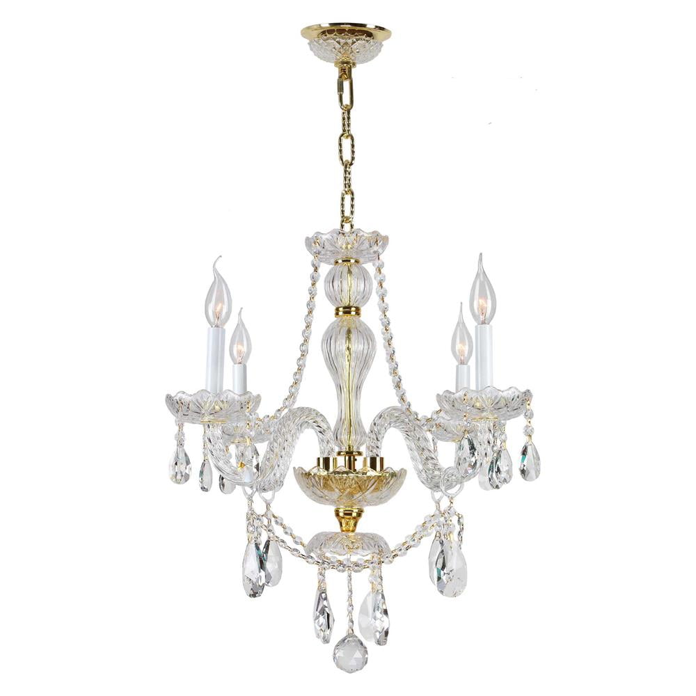 Worldwide Lighting Provence Collection 4 Light Chrome Finish and Smoke Crystal Chandelier 23 D x 25 H Medium