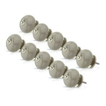 Mascot Hardware Grey Round Ceramic Cabinet Knob Pack-10