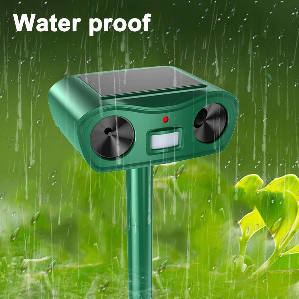 Solar Ultraso-nic Animal Repe-ller, USB Rechargeable Outdoor Deterrent for Dogs & Cats