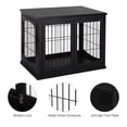 thumbnail image 3 of Dog Bed PawHut Dog Crate Furniture, Small Dog Cage End Table with Two Opening Sides, Lockable Door, Puppy Kennel Indoor, Cute and Decorative, Black,Large Dog Bed, 3 of 9