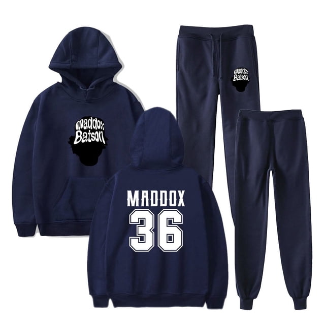 Maddox Batson Logo Sudaderas con capucha Pantalones Jogger Road To Indio Tour Merch Conjunto de ropa de calle de moda unisex
