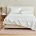 thumbnail image 3 of Great Bay Home 100% Cotton Sateen 4-Piece Bed Sheet Set (White, California King), 3 of 6