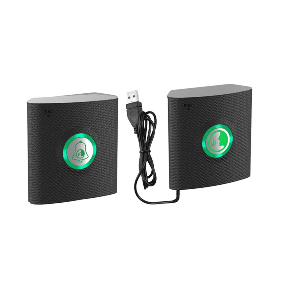 Wireless Long Distance Voice Intercom Full Duplex Door Phone Two Way Audio Doorbell Welcome Chime Elderly Bell Black,1 pairs x Smart intercom doorbell,Black
