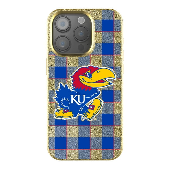 Keyscaper Kansas Jayhawks Plaid Bling iPhone Case