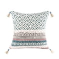 thumbnail image 4 of Phantoscope Printed Boho Woven Tufted with Tassel Series Decorative Throw Pillow Cover, 18" x 18", Blue, 1 Pack, 4 of 4