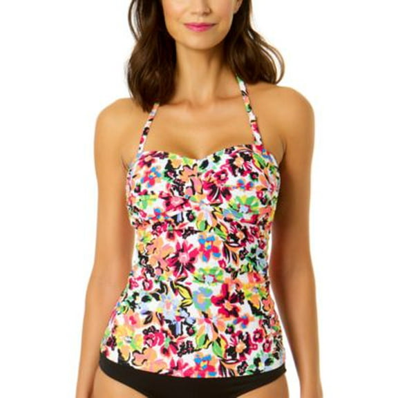 Anne Cole Womens Floral Twist-Front Shi Sun Blossom Multi S