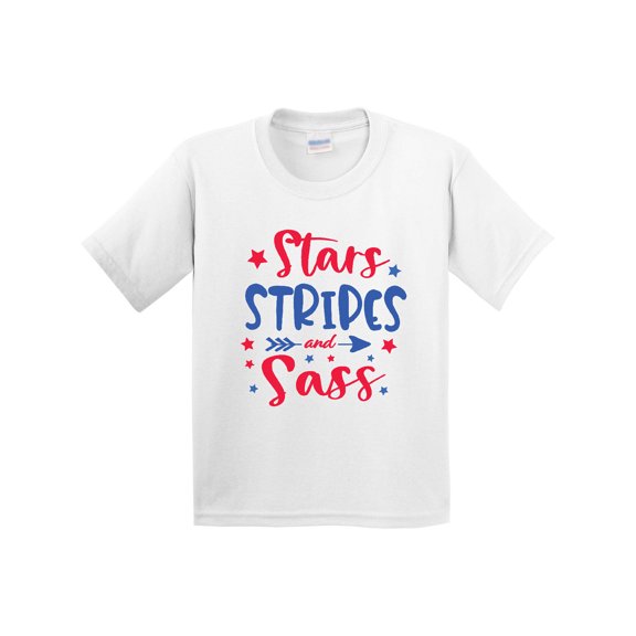 Inktastic 4th of July Stars Stripes and Sass Blue and Red Stars Youth T-Shirt