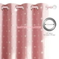 thumbnail image 7 of NICETOWN Pink Curtain for Cildren Room Thermal Insulated Room Darkening Double Layer Curtain with Pom Pom Sheer Grommet Drapes, 2 Panels, W52 x L84, 7 of 7