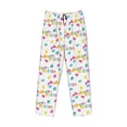 thumbnail image 6 of Uemuo Happy Easter Pattern Men's Wide Leg Palazzo Lounge Pants with Pockets Light Weight Loose Comfy Casual Pajama Pants-Large, 6 of 9