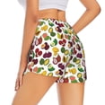 thumbnail image 2 of Uemuo Colorful Fruits Pattern Women's Athletic Shorts High Waisted Running Shorts with Liner Pockets Gym Elastic Workout Shorts-Medium, 2 of 9