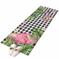 thumbnail image 2 of Summer Ocean Pink Surfboard Washable Runner Rugs 2'x6', Beach Slippers Flower Palm Leaf Black Plaid Low Pile Throw Entryway Rug Non-Slip Sturdy Edge Binding Carpet for Indoor Bedside Entrance Bedside, 2 of 9