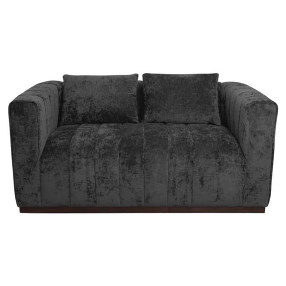 Upton Loveseat in Prism Black Color with Modern Solid Wood Base