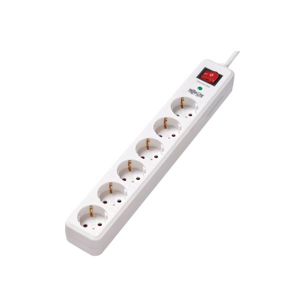 Tripp Lite 6Outlet Surge Protector German Type F Schuko Outlets, 220