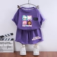 thumbnail image 5 of Gabbys Dollhouses-Conjunto de camiseta de verano para niños y niñas, ropa para niños, pantalones cortos, Tops de cumpleaños de dibujos animados, camisetas, chándales deportivos, trajes, 5 of 5