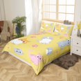 thumbnail image 3 of Erosebridal Cartoon Cat Comforter Cover Set Twin Size Colorful Cats Bedding Set For Teen Cute Kitten Paw Print Duvet Cover Zipper,Colorful Kawaii Cats Bedspread Cover Yellow 2 Pcs, 3 of 6