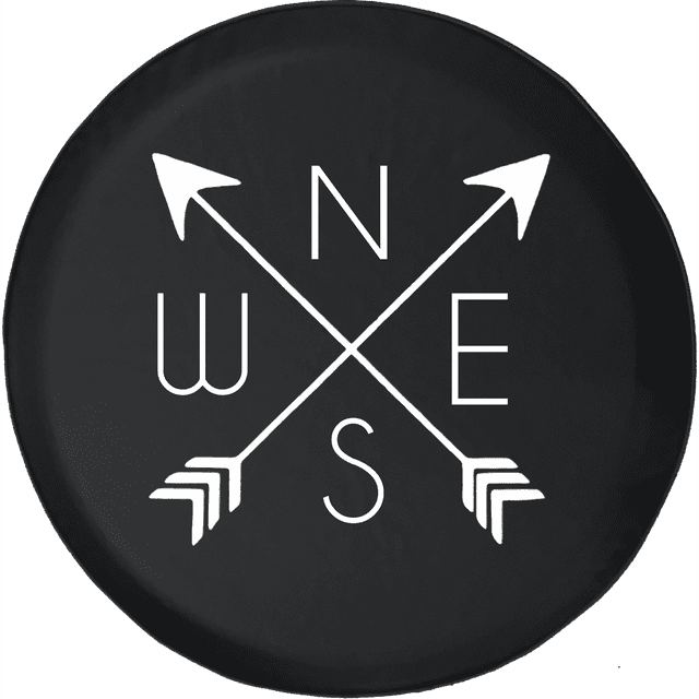 Cross Arrow Compass Adventure Offroad Fun Lifted Spare Tire Cover fits Jeep RV & More 28 Inch