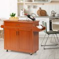 Kitchen Island Rolling Kitchen Cart with Spice and Towel Rack Large