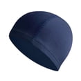 thumbnail image 3 of Gorro de natación unisex transpirable de tela suave de secado rápido para cabello largo y corto. Azul marino, 3 of 8