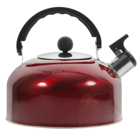 PTOOTP Red Hemispherical Whistling Teapot Stovetop Stainless Steel Kitchen