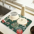 thumbnail image 2 of Yayeee Dish Drying Mat for Kitchen Counter 16" x 18" Microfiber Super Absorbent Coffee Decorative Pad, Yellow Christmas Gingerbread, 2 of 6