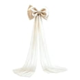 thumbnail image 2 of Extra Large Ivory Christmas Bow Decoration with Long Tulle Streamers for Window Display Party and Christmas Tree Holiday Decor 23.62 x 78.74 Inch, 2 of 7